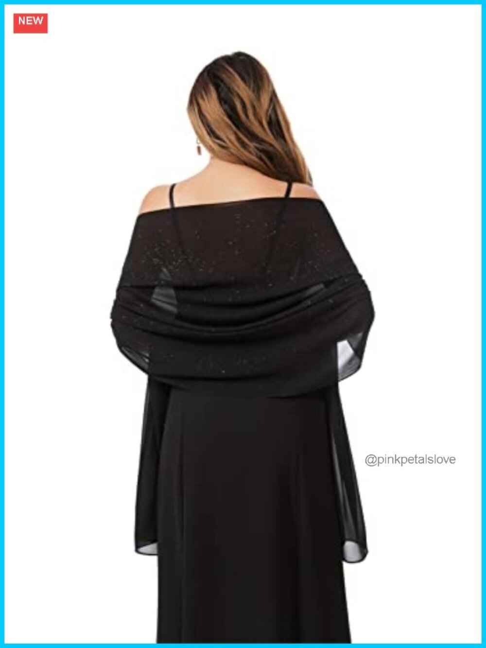 Chiffon Shawl Wrap Rhinestone Evening Dress Scarf Sheer Sparkly